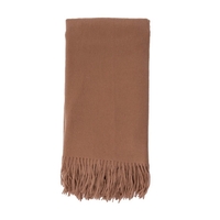 Camel Tan 100% Cashmere Blanket, 50" x 60"