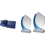 Blue Swirl Crystal Awards