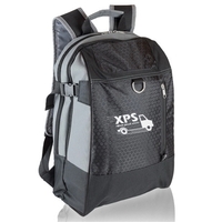 Black backpack with innovative features and stylish design made of 600......