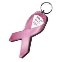 Awareness ribbon shaped acrylic keychain with 1" split ring and...