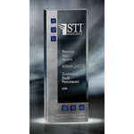 Dimensions in Blue Optic Crystal Award