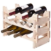 VinRack™12 Bottle Wine Rack (3 layers 4 bottles) Natural