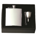 Captive-Top Pocket Flask Gift Set with Funnel & Chain
