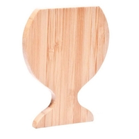 Wine Glass Shaped Bamboo Coaster