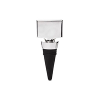 Customizable 4 7/8" x 2" silver plated oval-shaped bottle stopper with......