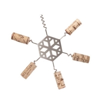 Snowflake-shaped 6 3/8" stainless steel cork trivet to protect counter...