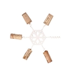 Snowflake Cork Trivet, White Enamel Finish