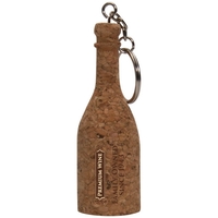 100% natural cork keyring shaped like a wine bottle with customization......