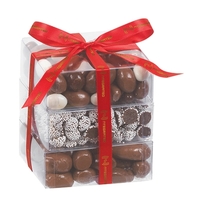 3 Way present filled with chocolate covered almonds, nonpareils and bridge......