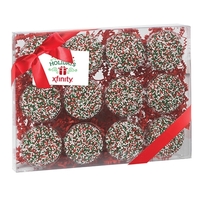 12 pack of chocolate covered Oreos® featuring red and green holiday... from...