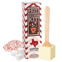 Hot chocolate on a spoon kit with white chocolate, mini marshmallows,... from...