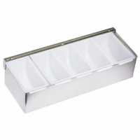 Barkeeper's Condiment Holder, Stainless Steel, 5 compartment