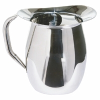 Stainless steel 40-ounce Bell-style commercial pitcher with ice guard and...