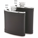 Leatherette Wrap Captive-Top Pocket Flask, 6 oz.