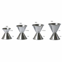 Stainless steel double jigger 1/2 and 1 ounce graduated cups with... from ASI...