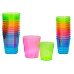 Dazzle Neon Plastic Shot Glasses, 1 oz., 12-pack