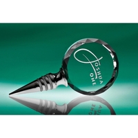 Wine bottle stopper made of optic crystal and polished stainless steel......