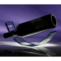 Wine bottle cradle made of made of crystal and polished, stainless... from...
