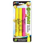3 Pack of Emoji Silly Face Fluorescent Highlighters