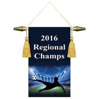 6" x 9" Custom digitally printed podium banner, straight bottom.... from ASI...