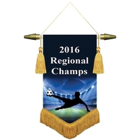 6" x 9" Digitally Printed Podium Banners, V Bottom with Fringe... from ASI...