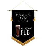 14" x 20" Podium Banner, V Cut/ with Fringe