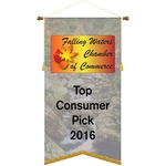 26" x 48" Podium Banner, Angle Cut/ with Fringe