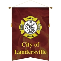 30" x 42" Custom Digitally Printed Podium Banner Angle Cut without... from...