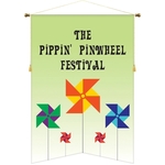 42" x 60" Podium Banner, Angle Cut/ No Fringe