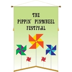 42" x 60" Podium Banner, Angle Cut/ with Fringe