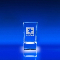 2.75 oz. shot glass made of machine-made glass with square base;... from ASI...