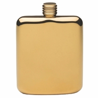 Gold Plated Sleekline Pocket Flask, 6 oz.