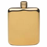 Gold Plated Sleekline Pocket Flask, 6 oz.