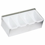 Barkeeper's Condiment Holder, Stainless Steel, 4 compartment