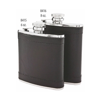 Leatherette Wrap Captive-Top Pocket Flask, 8 oz.