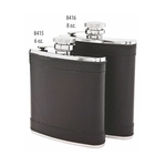 Leatherette Wrap Captive-Top Pocket Flask, 8 oz.