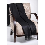 Black 100% Alpaca Throw Blanket