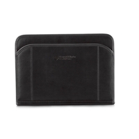 Black leather padfolio with front pocket and zippered closure.... from ASI...