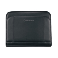 Calculator ring-folio with multi-function organizer and zippered closure.......