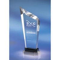 Steadfast award made of heavy optic crystal with a polished chrome... from...