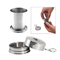 Stainless steel collapsible 2 oz cup with keyring.... from ASI 31570...