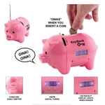 AM/FM clock radio piggy bank with "oink" sound