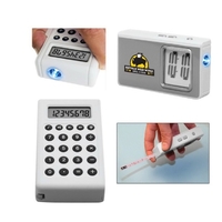 5-in-1 calculator alarm clock with light and tape measure