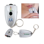 Keyring alcohol breath tester with flashlight