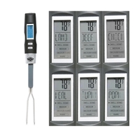 Thermometer grilling fork with backlit LCD display