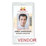 Vertical 2-Pocket Display-Style Premium Vinyl Badge Holders