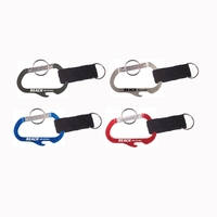 3 inches carabiner with bottle opener, strap and split key ring... from ASI...