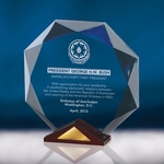 Optic Crystal Octavia Award - Wood Base