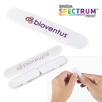 Two white EVA emery boards in a clear frosted case, measuring... from ASI...