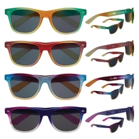 Soft-feel sunglasses with shatter-resistant lenses, customization and an...